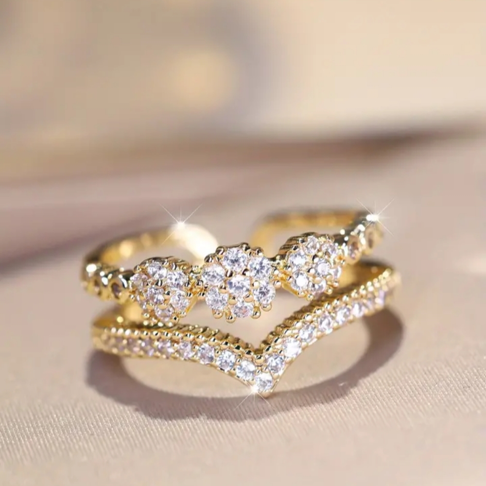 18k. Gold Plated Zirconia Ring